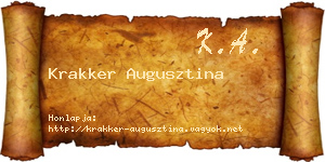 Krakker Augusztina névjegykártya